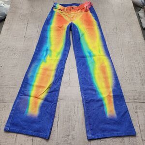 Jaded London x Sydney Carlson Thermal‎ Heatmap Touch Me Rainbow Jeans Size 24